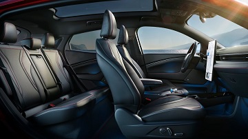 Interior appearance of the 2021 Ford Mustang Mach-E available at Wyatt Johnson Ford