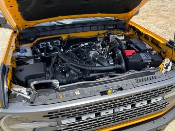 Engine appearance of the 2021 Ford Bronco available at Wyatt Johnson Ford