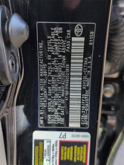 2016 Toyota Camry SE