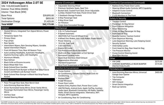 2024 Volkswagen Atlas 2.0T SE