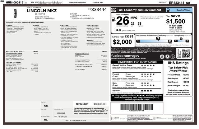 2014 Lincoln MKZ Base