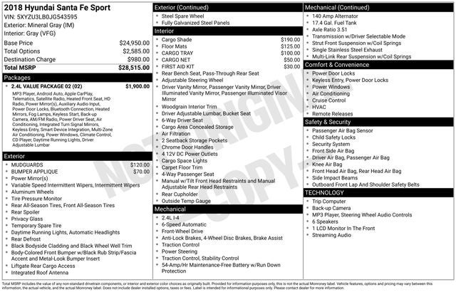 2018 Hyundai Santa Fe Sport 2.4 Base