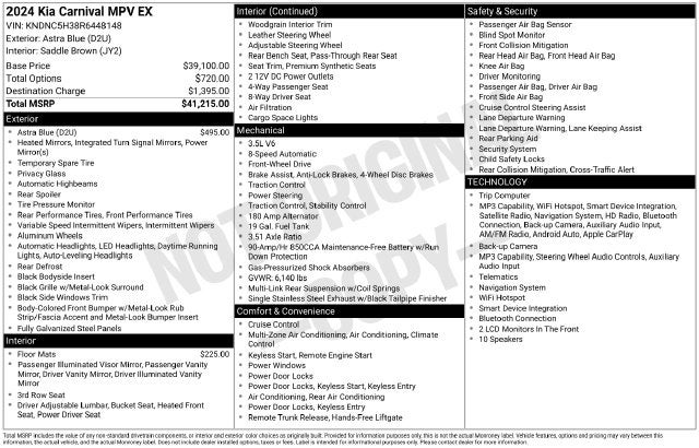 2024 Kia Carnival EX