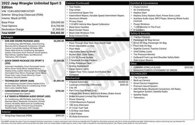 2022 Jeep Wrangler Unlimited Sport S