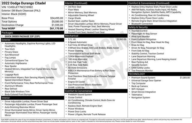 2022 Dodge Durango Citadel