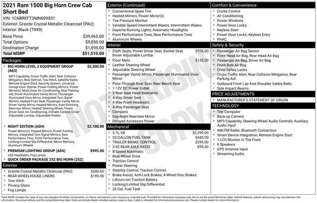 2021 RAM 1500 Big Horn/Lone Star