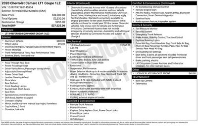 2020 Chevrolet Camaro LT1