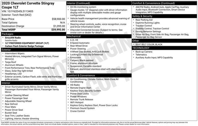 2020 Chevrolet Corvette Stingray 1LT