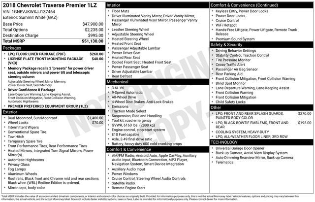 2018 Chevrolet Traverse Premier