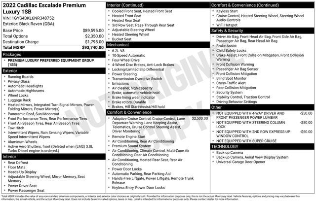 2022 Cadillac Escalade Premium Luxury
