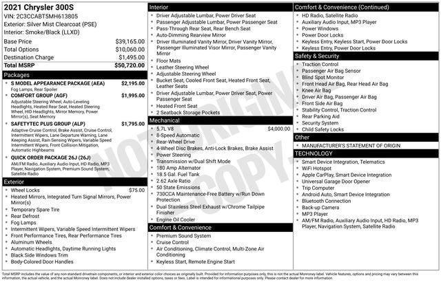 2021 Chrysler 300 S