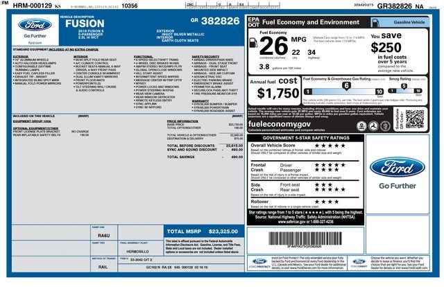 2016 Ford Fusion S
