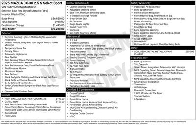 2025 Mazda Mazda CX-30 2.5 S Select Sport