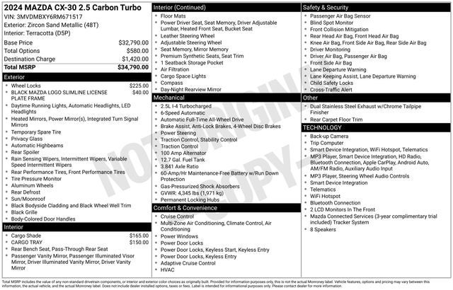 2024 Mazda Mazda CX-30 2.5 Carbon Turbo