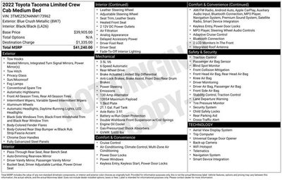 2022 Toyota Tacoma Limited V6
