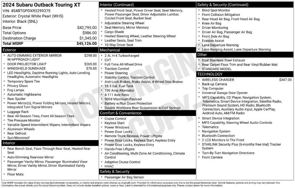2024 Subaru Outback Touring XT