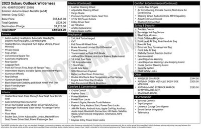 2023 Subaru Outback Wilderness