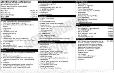 2024 Subaru Outback Wilderness