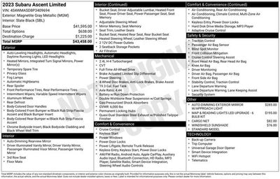 2023 Subaru Ascent Limited