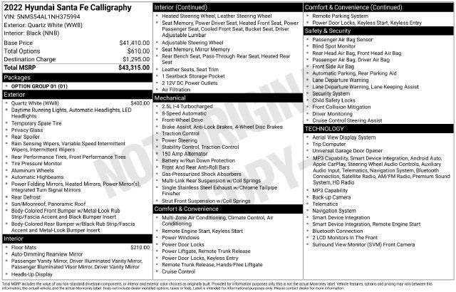 2022 Hyundai Santa Fe Calligraphy