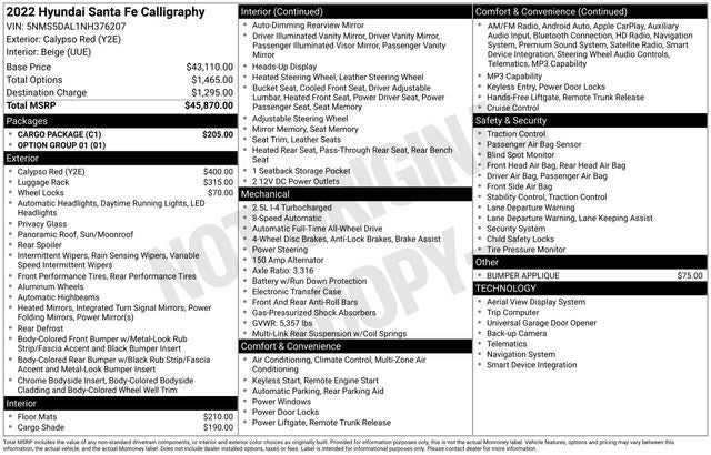 2022 Hyundai Santa Fe Calligraphy