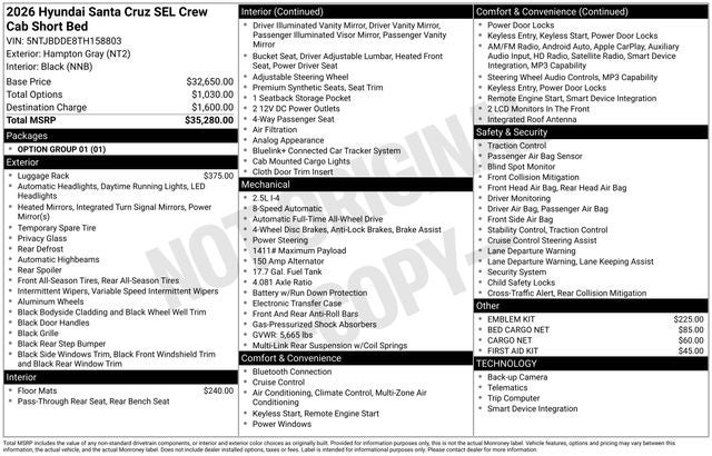 2026 Hyundai Santa Cruz SEL