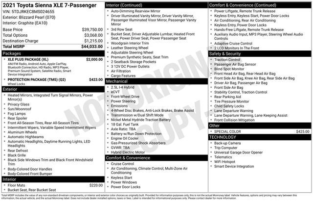 2021 Toyota Sienna XLE