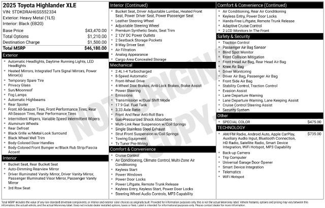 2025 Toyota Highlander XLE