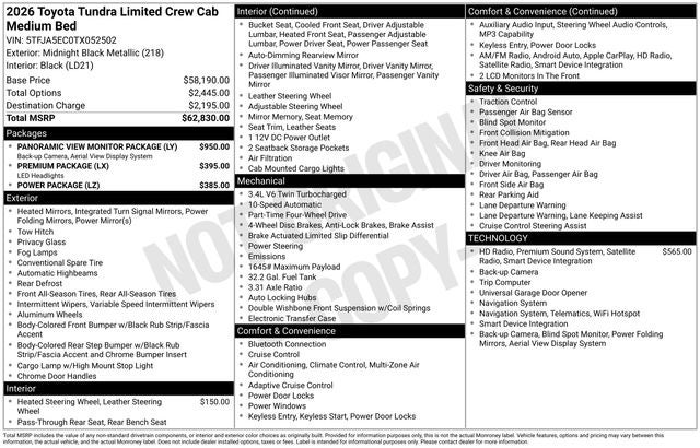 2026 Toyota Tundra Limited
