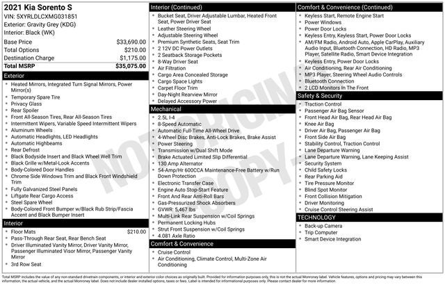 2021 Kia Sorento S