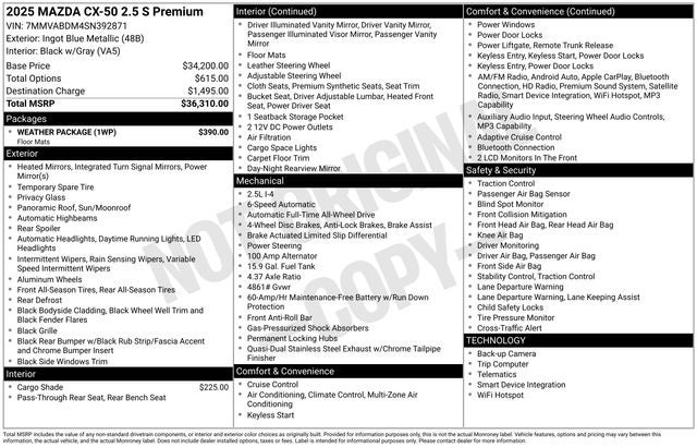 2025 Mazda Mazda CX-50 2.5 S Premium Package