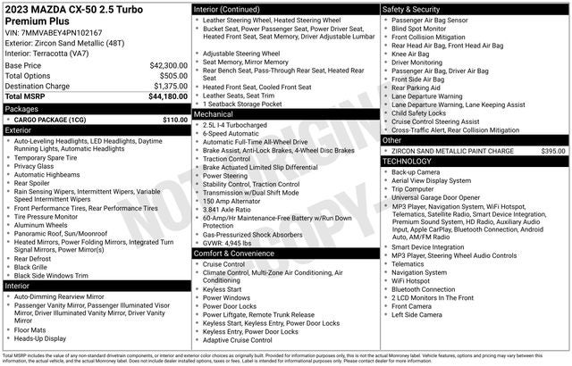 2023 Mazda Mazda CX-50 2.5 Turbo Premium Plus Package