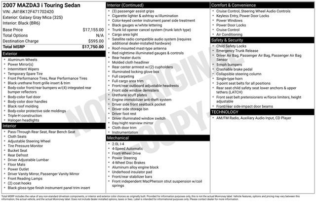 2007 Mazda Mazda3 i Touring