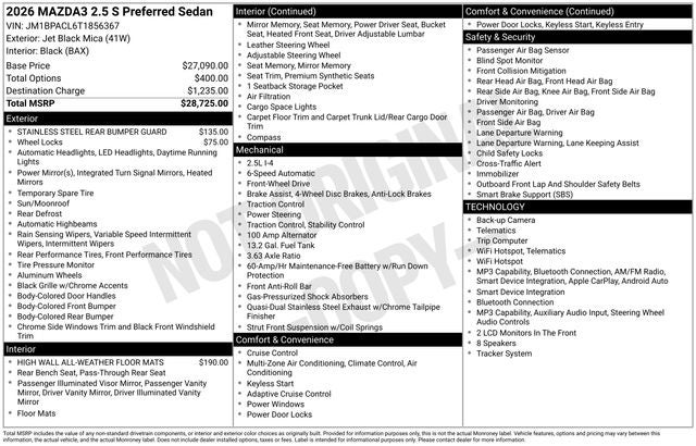 2026 Mazda Mazda3 2.5 S Preferred