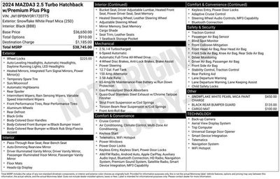 2024 Mazda Mazda3 2.5 Turbo Premium Plus Package
