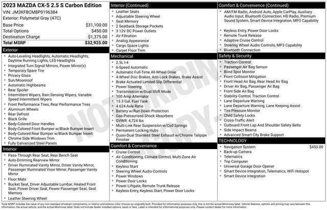 2023 Mazda Mazda CX-5 2.5 S Carbon Edition