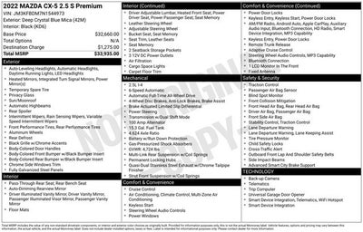 2022 Mazda Mazda CX-5 2.5 S Premium Package