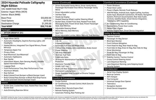 2024 Hyundai Palisade Calligraphy Night Edition
