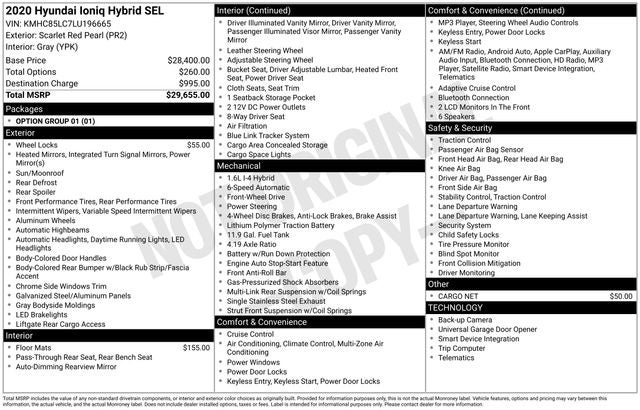 2020 Hyundai Ioniq Hybrid SEL