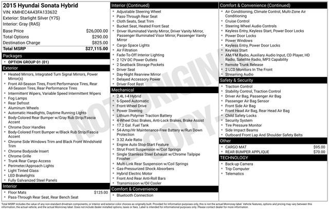 2015 Hyundai Sonata Hybrid Base