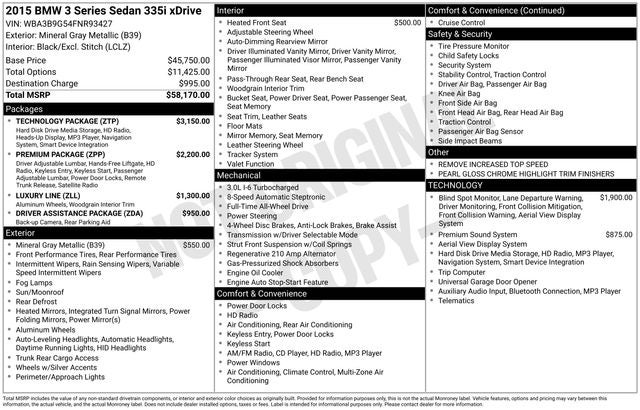 2015 BMW 3 Series 335i xDrive