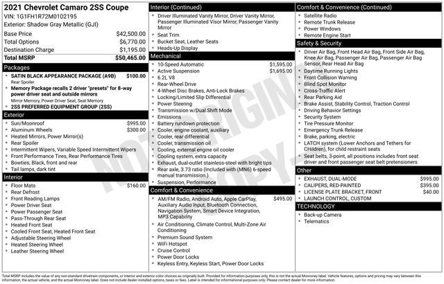 2021 Chevrolet Camaro SS 2SS