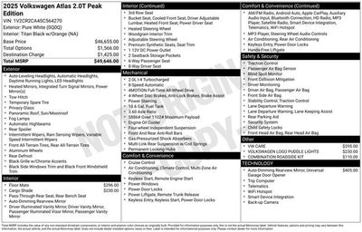 2025 Volkswagen Atlas 2.0T Peak Edition