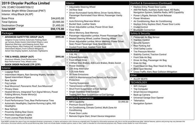 2019 Chrysler Pacifica Limited