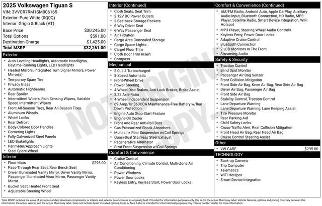 2025 Volkswagen Tiguan 2.0T S