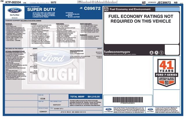 2018 Ford F-350SD Platinum DRW