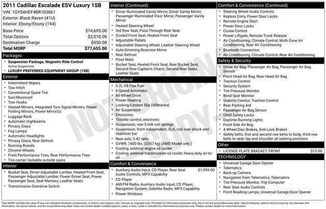 2011 Cadillac Escalade ESV Luxury