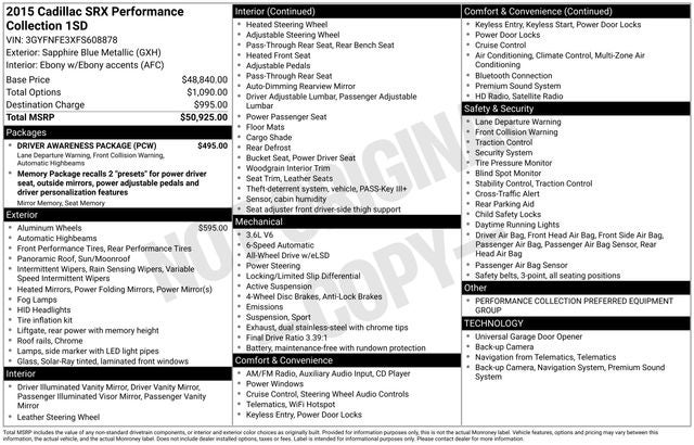 2015 Cadillac SRX Performance