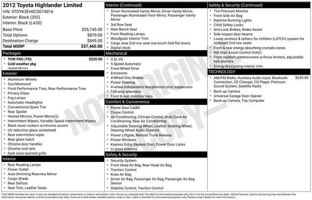 2012 Toyota Highlander Limited