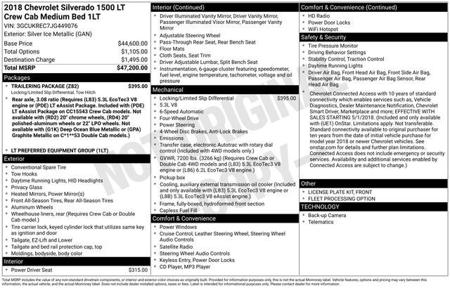 2018 Chevrolet Silverado 1500 LT LT1